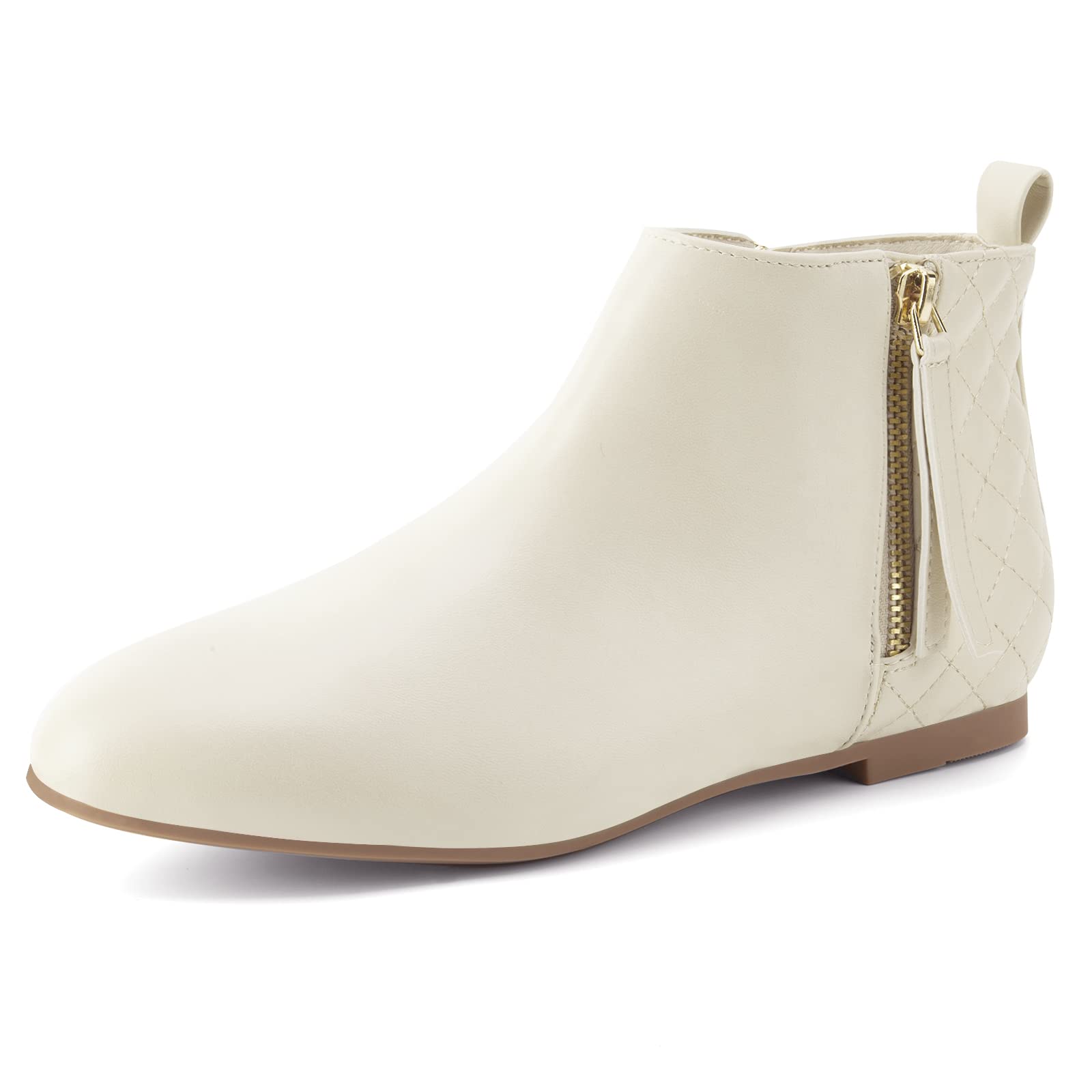 MaxMuxun Women's Ankle Boots Flat Low Heel Zipper/Chelsea Booties Winter Fall Fashion Boots