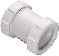 Plumb Pak 46WK Straight Extension Coupling Trap Adapter, 1.5" or 1.25" x 1.5" White Polypropylene Slip Joint Kit