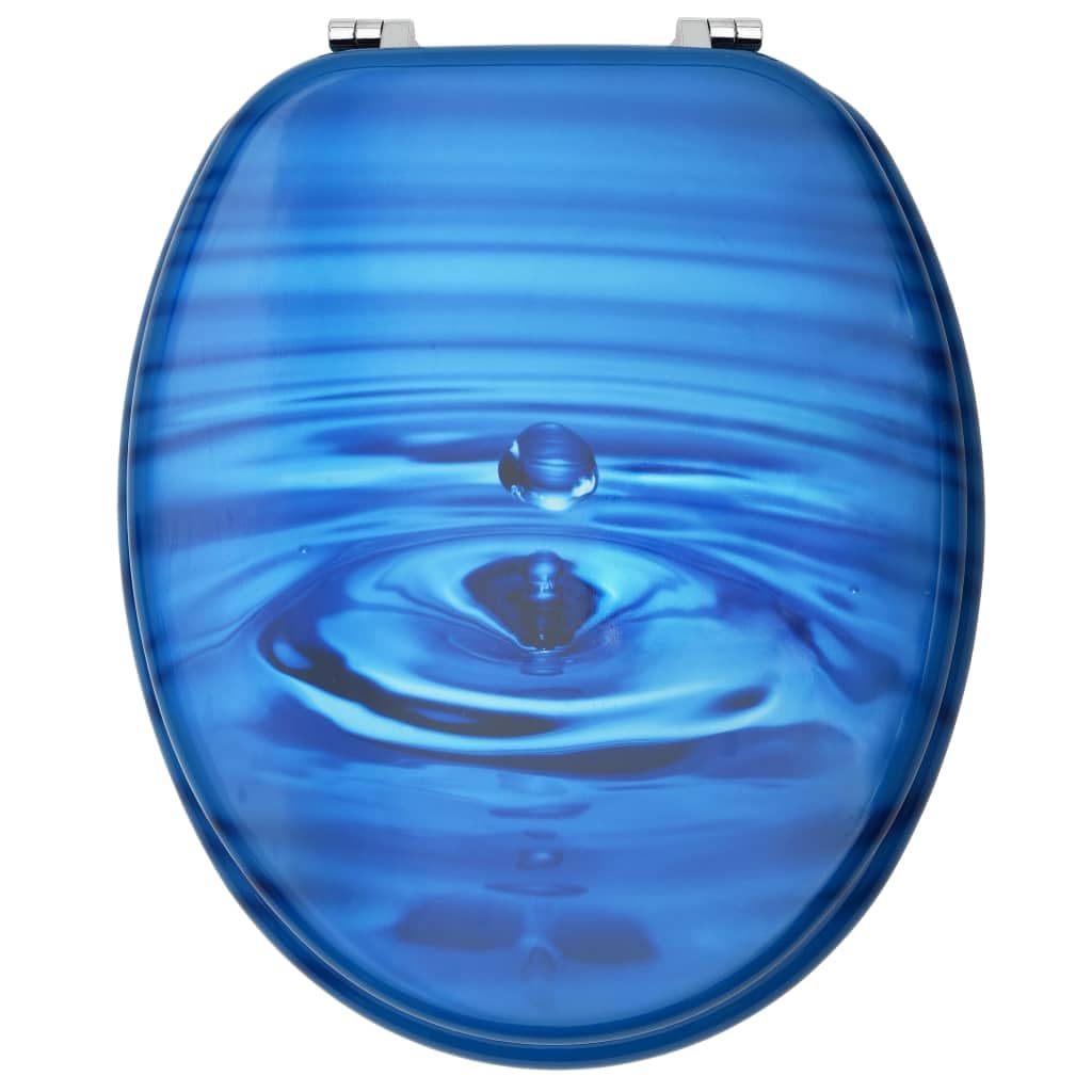 Sedile WC sedile sedile WC con coperchio MDF blu gocce d'acqua 02_0002928
