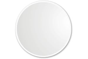 Better Bevel White Round Mirror