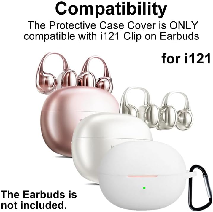Silicon Case Cover Compatible with King Lucky Clip on Earbuds Open Ear Headphones i121 True Wireless Earbuds - Image 2