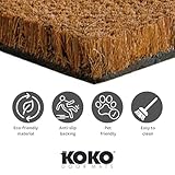 KOKO DOORMATS Kokos Fußmatte außen mit Anti-Rutsch PVC | Lustige Türmatte Hello - Bulldog | Umweltfreundlich, Robust & Pflegeleicht | 60x40 cm für Außenbereich & Haustür