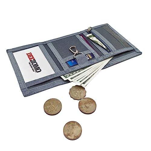 Image of AI-DEE RFID Trifold Canvas Outdoor Sports Wallet for Kids - Front Pocket Wallet with Magic Sticker (Triangle H)