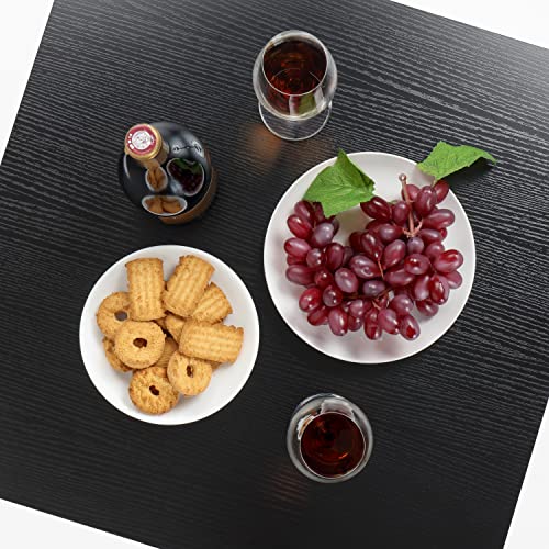 Finnhomy Bar Table Set, 23.6" Pub Table High Top Table, Square Bar Height Table, Bar Table With Stools, Kitchen Table Set For 2, Industrial Breakfast For Kitchen, Living Room, Rustic Black #TOP4