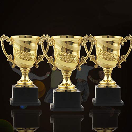NUOBESTY 3 peças de troféu de ouro de metal para competição de torneios esportivos