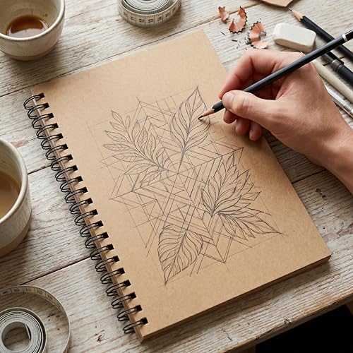 Image of PaperO A5 Square Grid Notebook, 5mm Graph Paper, 100 Pages, Kraft Cover, Ideal for Architects, Designers, Students & Sketching, A5 Size (21 x 14.5 cm) | Blank Grid Book