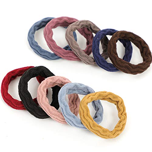 Thick Hair Ties No-Metal Ponytail Holders Seamless Hair Bands Cotton Elastics Hair Ties For Women Elastic Headband Hair Accessories