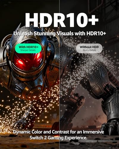 Image of [V 22.5.0] Switch 2 Dock HDMI Cable 8K@60Hz 4K@240Hz /120Hz /60Hz,HDMI 2.1&48Gbps,100W PD USB C Charging,HDR10+,Portable&Travel TV Docking Station HDMI Adapter Compatible with Nintendo Switch 2 /OLED /1