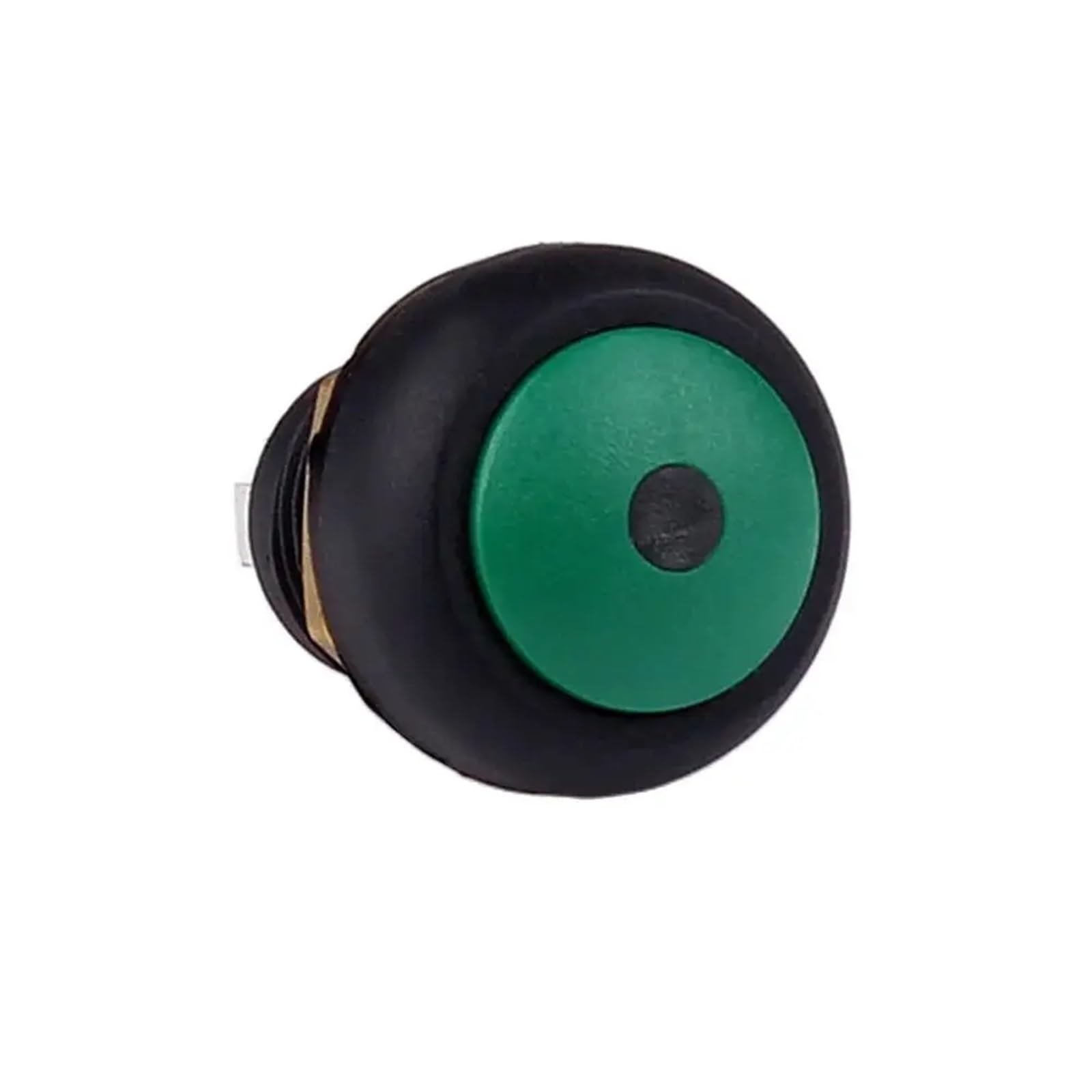 10 Stück 12mm Schalter Selbstrückstellung KEINE Selbstsperre Beleuchtung Rot Schwarz Punkt Led-licht 12mm Schalter Druckschalter Wasserdicht IP67(Green,SELF RESET_LED VOLTAGE 6V)