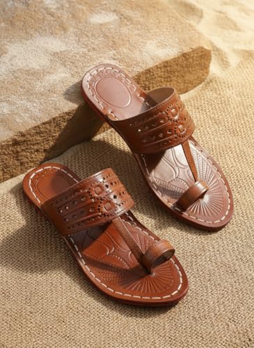 Image of Kolhapuri Chappal for Men|Kolhapuri Slippers for Men|Kolhapuri Shoes for Men|Leather Slippers for Men|Wedding Slippers for Men-B1