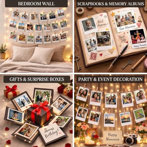 Image of PixLuv Customised 36 Mini photo print | 300 GSM Glossy Polaroids mini photo Album Cards with Your Photos for Birthday,Wedding Gifts|Personalized and customized gifts| 4 x 3 | polaroid photos