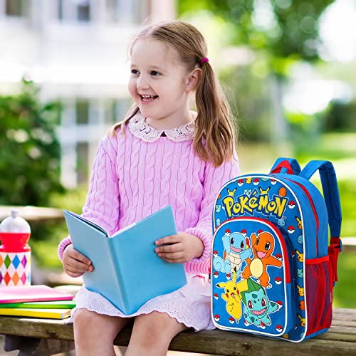 Zawadi Global Pokémon Kids Childrens Premium Backpack School Rucksack Travel Bag Boys Girls with side mesh pocket and front zipped pocket Multicolour