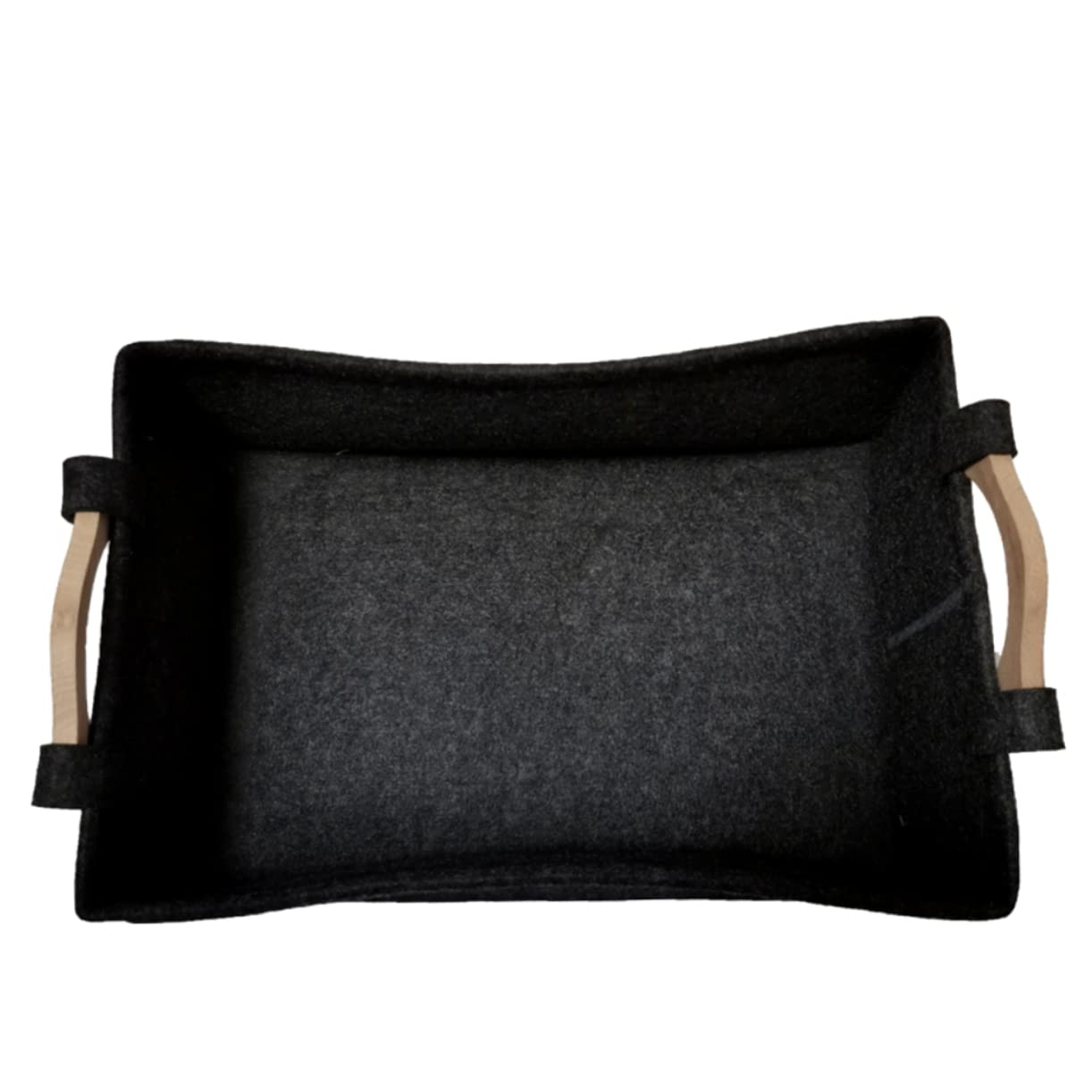 Hohopeti Cute Bins Storage Basket 1pc Felt Storage Box Basket Desktop Handle for Sorting Keeping Table Clean and Adorning Your Home Dark Grey Small