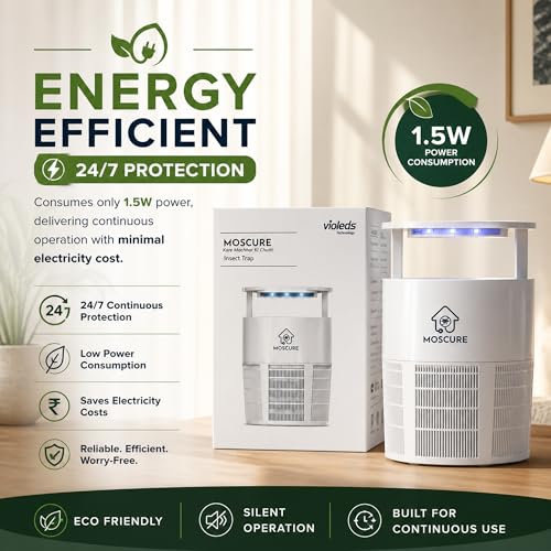 Image of IPI Indoor Mosquito Trap | MLID Technology | 400 Sq Ft Coverage | Odor-Free, Chemical-Free Insect Trap | 1.5W Low Power | 280g Lightweight & Compact | Safe for Kids & Pets