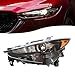 Headlight Assembly for Mazda CX-5 2017 2018 2019 2020 2021 Left Driver Side Front Head Lamp Replacement Clear Lens Black Housing (Left Driver Side)