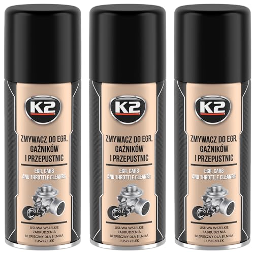 K2 Limpiador de Carburadores Pack de 3 - Aditivo para Limpiar Válvula EGR Mariposas Inyectores - Limpia Carburador - Limpieza Interior y Exterior - Ideal para Motores de 4 y 2 Tiempos - 400 ml