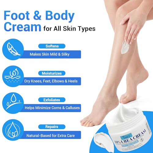 Sagry Urea Cream 40 Percent for Feet Maximum Strength, Foot Cream for Dry Cracked Heels Feet Knees Elbows Hands, Urea 40% Cream for Deep Moisturizes, Callus Remover, Heel Crack Repair - Image 6