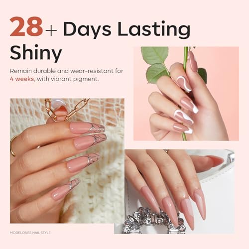 Image of modelones Solid Builder Gel for Nails, Poly Nail Gel Extension Non-Sticky Gel Nail Polish Apply Upgraded 3D Art Sculpting Molding Starter-friendly 50g