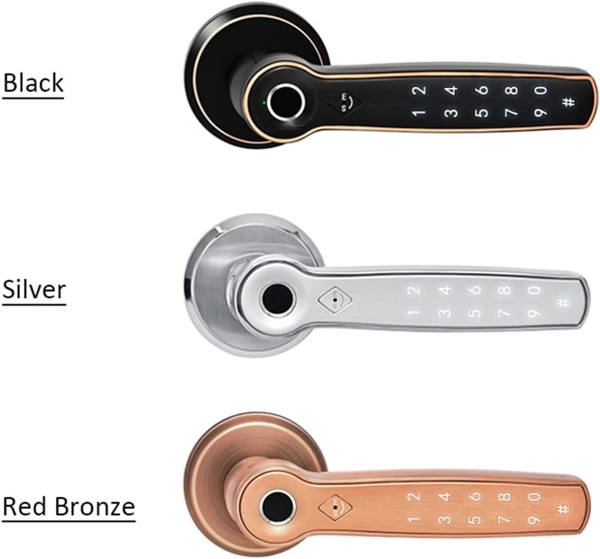 TT ロックアプリ WIFI 指紋パスワードカードロックスマート指紋ドアハンドルロック家庭用 簡単にインストールできます(Silve