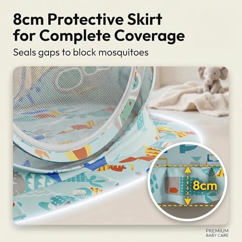 Image of StarAndDaisy Baby Mosquito net for 0-12 Months with Mattress for Baby, Baby Lounger for Kids, Breathable mesh Mosquito Net.