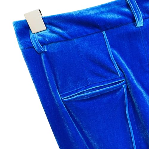 Flat-Fleece Pantsuit Women's Flat-Fleece Blazer and Flared Pants Set 2PCS Elegant Evening Suit Formal Wear Party Outfit3