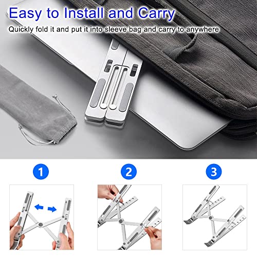 image for Laptop Stand Kamoon Portable Adjustable Tablet Computer Stand Aluminum