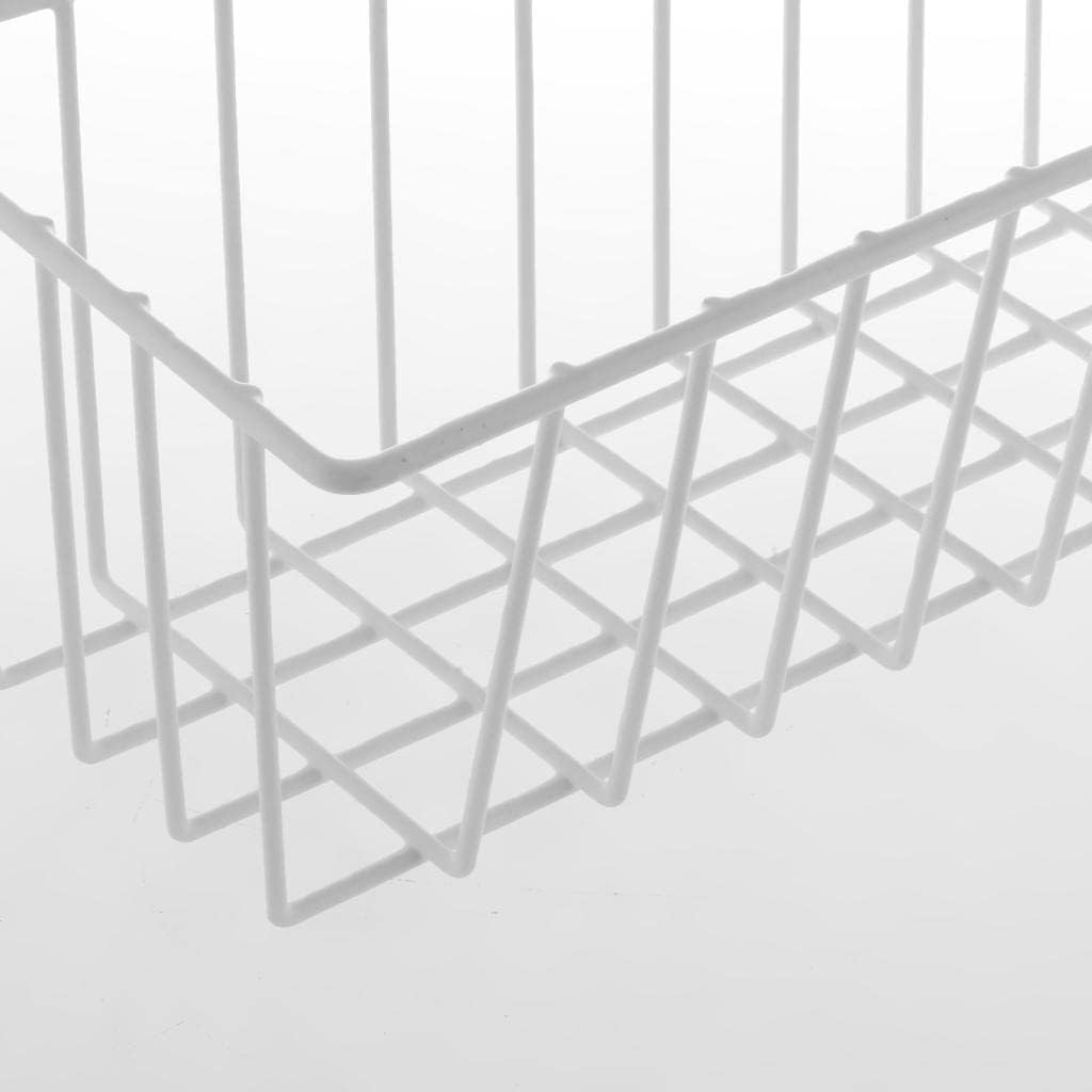 MERISHOPP® 2Pcs White Metal Gird Hanging Basket Iron Wall Decor Storage Basket |Home & Garden | Furniture | Bookcases|2 X Iron Hanging Basket