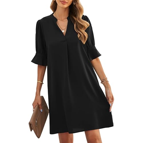 JOCAFIYE Womens Casual Dresses Short Sleeve V-Neck Dress Summer Dresses for Women 2024