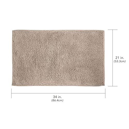 Nate Home By Nate Berkus Non-Slip Cotton Bath Rug | 2000 Gsm, Ultra Soft And Absorbent Washable Bathroom Rug For Bathroom Shower Decor From Mdesign - 21" X 34", Fossil (Beige) #TOP2
