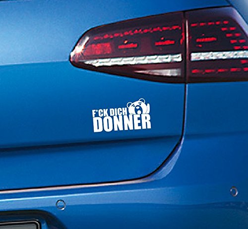 Ted F * Ck You Thunder Decal Sticker Tuning Decal Sticker Bomb 14x7,5 cm white