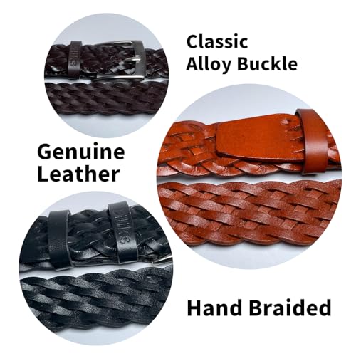 Mens Leather Braid Belt, W:3.4cm, Give yourself a gift, To husband, friends, lover4