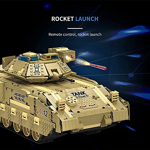 SCZWP8 Panzer RC Modellbausätze 1763 stücke M2A2 Militär Fernbedienung Feuer Panzer Bausatz Pädagogisches Puzzle… – Bild 4