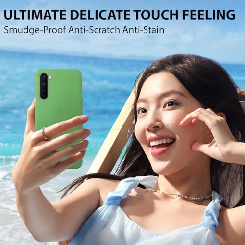 Image of LIRAMARK Liquid Silicone Soft Back Cover Case for OnePlus Nord (Mint Green)