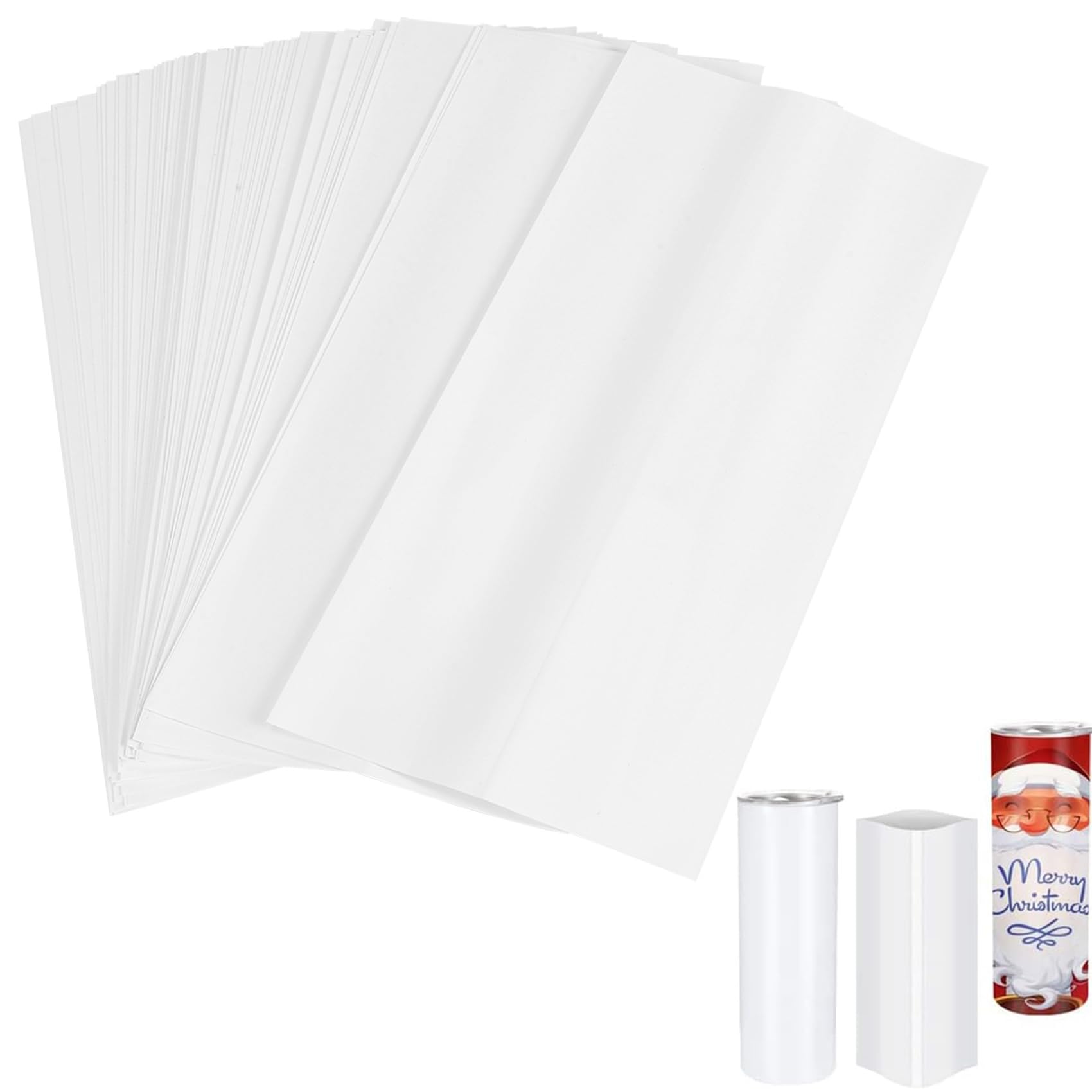 Orimommth 30Pcs Sublimation Shrink Wrap Film, 3 Sizes Heat Transfer Shrink Film Shrink Wrap Bags White Wrap for Mug,Tumblers, Cups