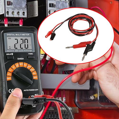Image of Sumnacon Multimeter Test Lead Set 3.3Ft /1M Stackable Banana Plug to Alligator Clips Test Cable Kit with Protective,Soft Silicone Flexible Electrical Test Wire Leads for Electrical Testing 500V /5A