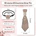 Gsyziux Ties for Women Girls, Pre-tied Womens Tie with Rhinestone Adjustable Ladies Bowtie for Prom School Party (Khaki)