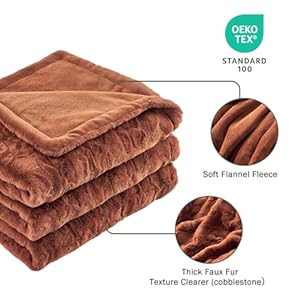 Krifey Oversized Faux Fur Blanket Super Soft Cozy Blanket Luxury Fluffy Throw Blanket Fuzzy Bed Throw Plush Christmas Blanket Gift for Women Camel 60 x 80