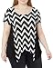Star Vixen Women's Plus-Size Print Colorblock Sharkbite Top