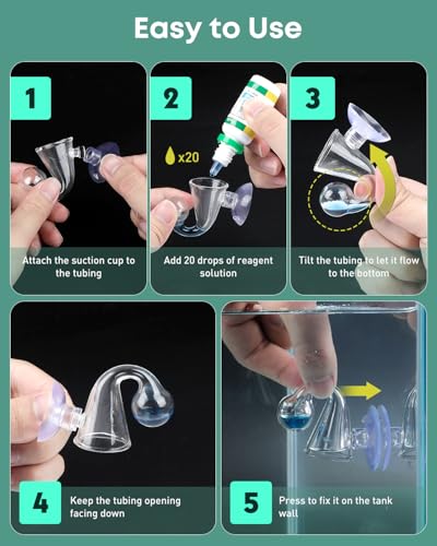 Image of Pawfly Glass CO2 Drop Checker for Aquarium CO2 Indicator for Planted Fish Tank CO2 Monitor Kit with Solution & Suction Cups CO2 Detector Aquarium CO2 Tester Fish Tank Carbon Dioxide Checker