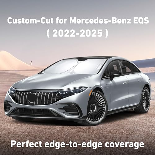 Image of EcoNour Windshield Sunshade Compatible for Mercedes Benz EQS 2022-2023 2024 2025, Sun Visor for Front Windshield & Window Sun Shade Cover, UV Heat Blocker & Protector, Car Accessories