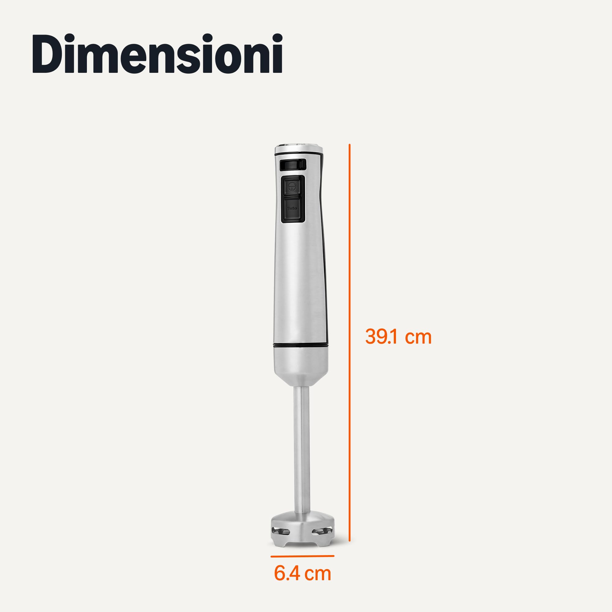 Amazon Basics - Frullatore a Immersione Manuale Multi-Velocità da 1000 Watt, con Cavo, Colore Argento