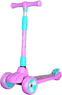 ZZL Stunt Scooters Toddler Scooters for Boys and Girls Adjustable Height PU Flashing Wheels for Children Ages 2-14 Learn To Steer Kickboard (Color : Pink)