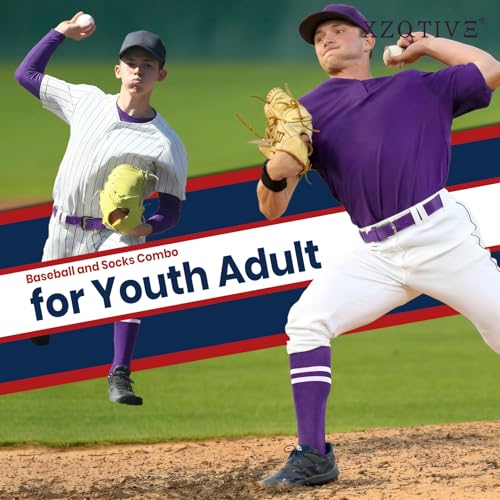 Image of XZQTIVE Baseball Softball Socks and Belt Combo Set Adjustable Softball Socks and Elastic Belt for Kids Youth Adult