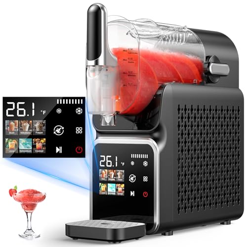 Image of Slushie Machine No Ice Needed, Auto-Clean, 220W Quick Frozen Drink Maker with 6 Preset Programs for Margaritas, Frappes, Milk Shake and More, Slushy Machine for Home, 88oz