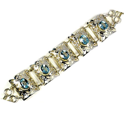 Topaze bleue naturelle et jonc en argent pour illuminer votre style au quotidien