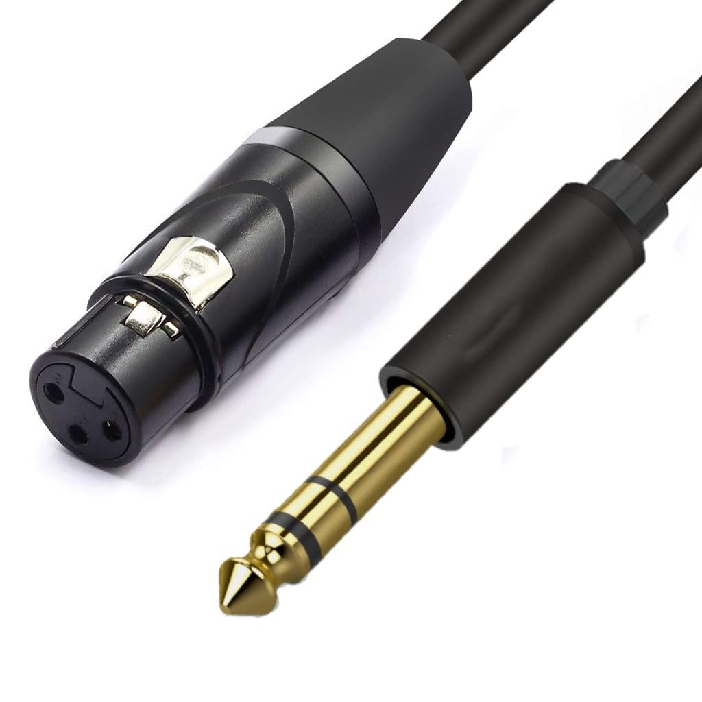 Kabel audio, kabel instrumentalny, kabel XLR do gniazda mikrofonowego Jack Lead Aux TRS 6,35 mm/6,5 mm męski przewód żeński mikser gitarowy wzmacniacz stereo (kolor: jak pokazano, rozmiar: jeden rozmi