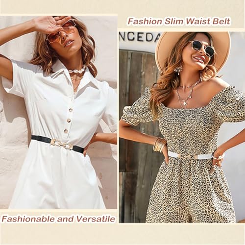 Women's Elastic Skinny Belt,Stretch Thin Waist Belt,Fashion Waistband for Dresses Jeans Pants, Black, width-2.5cm/1nch,lenth-68cm/26.8"4