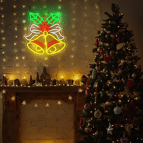 Xuhal Christmas Bell Neon Sign Christmas Neon Lights LED Light up Sign USB Wall Bar Living Room Decor for Xmas Party Home Bedroom Office by Xuhal - Image 6