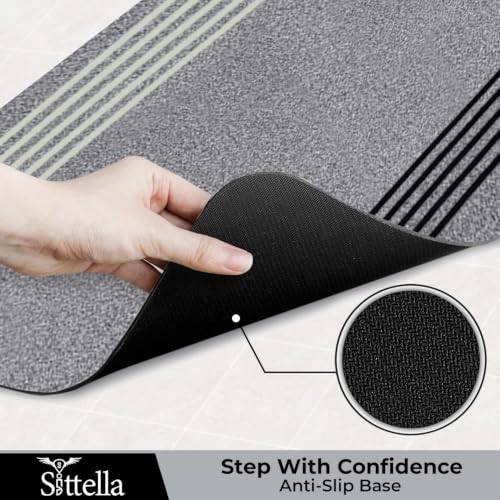 Image of SITTELLA Kitchen Floor Mats, Grey, 45x180 CM, Set of 1
