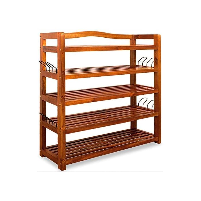 Buy Aprodz Wooden Shoe Rack 5 Tier Storage Wood Shelf for